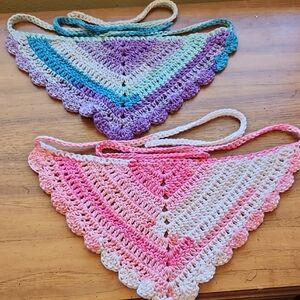 Handmade Crochet Head Scarfs- Pink and Purple